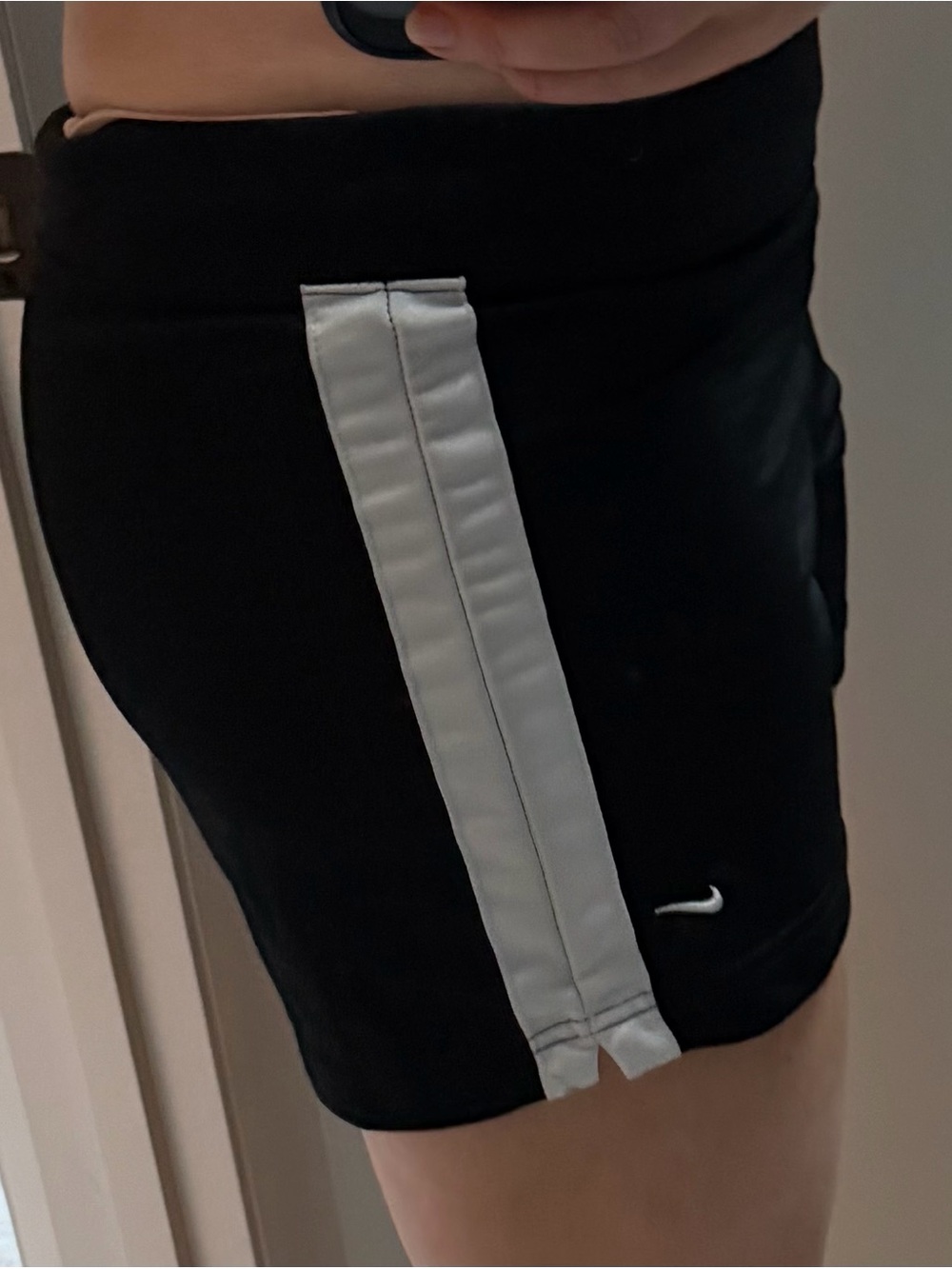 Nike Black Bike Shorts with White Side Panel